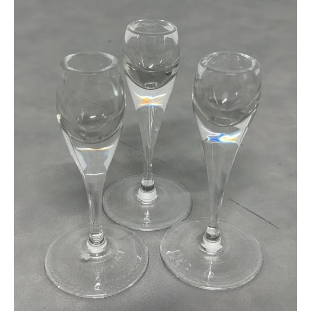 Set of 3 - Signed German Rosenthal Cordial Glasses or Candle Holders 4.5” tall